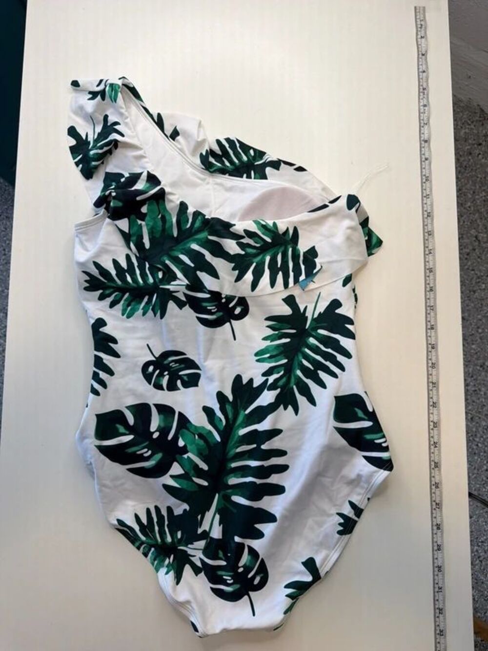 Hilor One Shoulder Palm Leaf One Piece Swimsuit Sz 12
